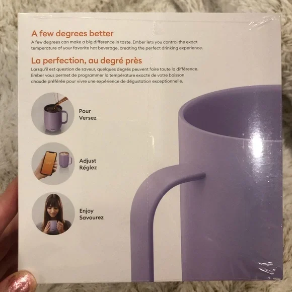 💥 EMBER 2 Temperature Control Mug with Sliding Lid - Lavender NIB - Picture 6 of 9